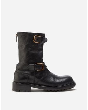 Dolce & Gabbana Horsehide Biker Boots - Black