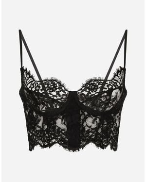 Dolce & Gabbana Lace Balconette Bralette - Nero