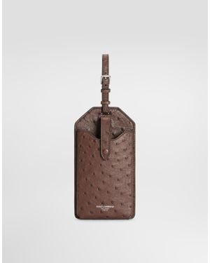 Dolce & Gabbana Ostrich Leather Eyewear Case - Brown