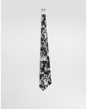 Dolce & Gabbana Abstract-Print Twill Tie - White