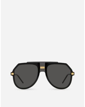 Dolce & Gabbana ラウンドフレーム サングラス - ブラック