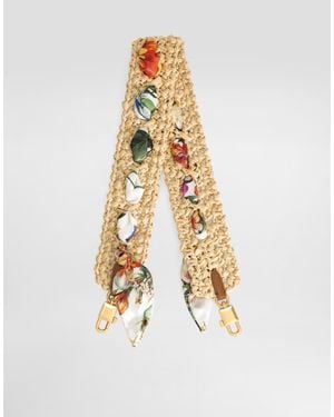 Dolce & Gabbana Raffia Crochet Shoulder Strap - White