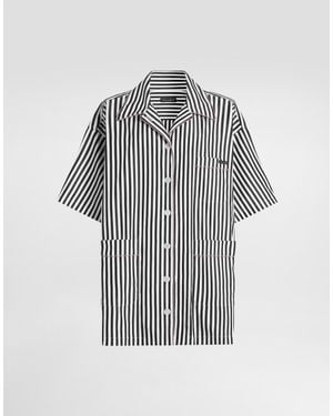Dolce & Gabbana Striped Poplin Shirt - Weiß