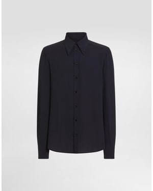 Dolce & Gabbana Crêpe De Chine Shirt - Blue
