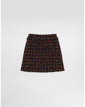Dolce & Gabbana Tweed Miniskirt - Black