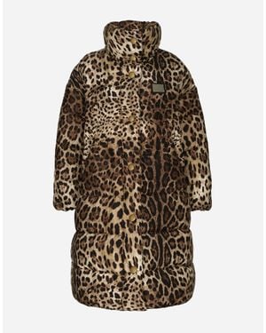 Dolce & Gabbana Long Leopard-Print Nylon Jacket - Multicolor