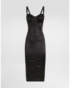 Dolce & Gabbana Stretch Satin Dress - Black