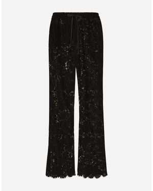 Dolce & Gabbana Cordonetto Lace Jogging Pants - Black