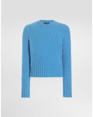 Dolce & Gabbana Bouclé-Effect Pullover - Blue