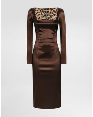 Dolce & Gabbana Dolce&Gabbana Stretch Satin Dress - Brown
