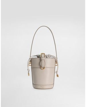 Dolce & Gabbana Bolso Bombonera Capri De Lona Y Piel De Becerro - Blanco
