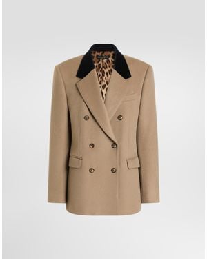 Dolce & Gabbana Double-Breasted Cashmere Jacket - Natural