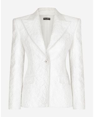 Dolce & Gabbana Brocade Turlington Blazer - White