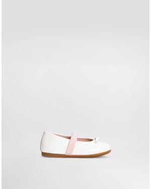 Dolce & Gabbana Patent Leather Ballet Flats - White