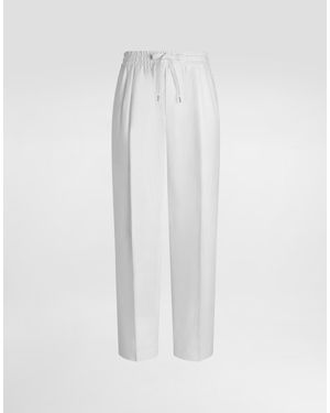 Dolce & Gabbana Linen Jogging Trousers - White