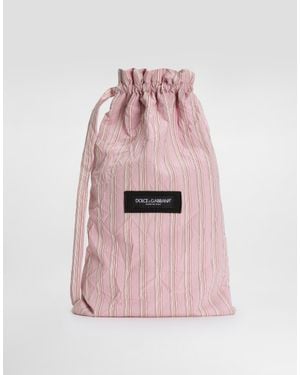 Dolce & Gabbana Striped Froissé Crossbody Bag - Pink