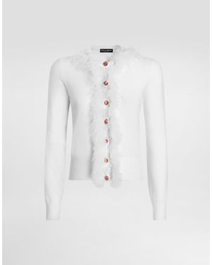 Dolce & Gabbana Cardigan Girocollo - White