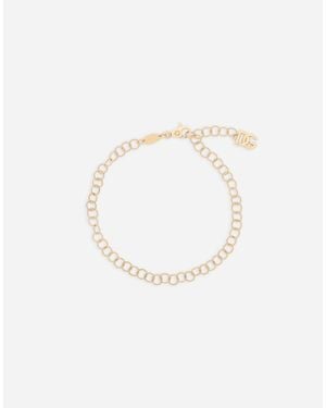 Dolce & Gabbana レインボーアルファベット ツイステッドワイヤーチェーンブレスレット 18Kイエローゴールド - ホワイト