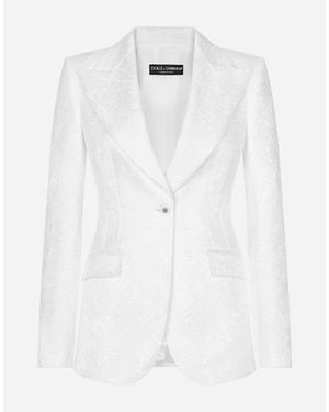 Dolce & Gabbana ブロケード シングルブレスト ターリントンジャケット - ホワイト