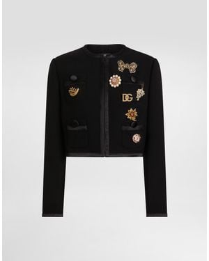 Dolce & Gabbana Double Crêpe Wool Jacket - Black