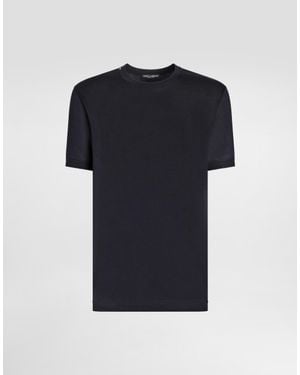 Dolce & Gabbana Silk Jersey T-Shirt - Blue