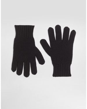 Dolce & Gabbana Knitted Virgin Wool Gloves - ブラック
