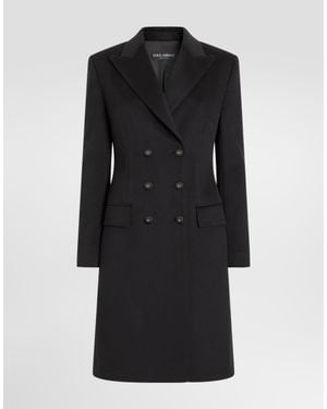 Dolce & Gabbana Dolce Double-Breasted Wool Coat - Black