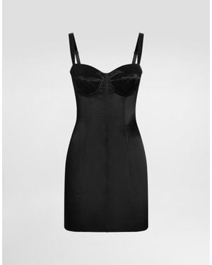 Dolce & Gabbana Stretch Satin Dress - Black