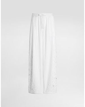 Dolce & Gabbana Vanity Trousers With Embroidery - White