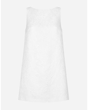 Dolce & Gabbana ブロケード ベアバック ショートドレス - ホワイト