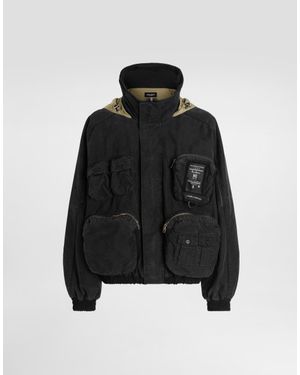 Dolce & Gabbana Waxed Natté Bomber Jacket - Black