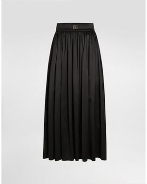 Dolce & Gabbana Skirt With Metal Logo - Black