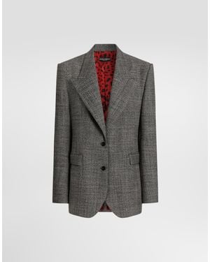 Dolce & Gabbana Einreihige Jacke Aus Wolle - Grau