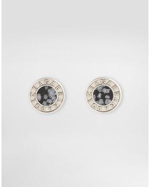 Dolce & Gabbana Manschettenknöpfe Mit Dg-Logo Mit Steinen - Mettallic