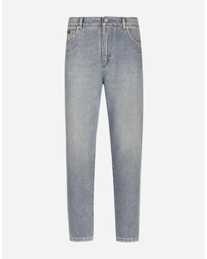 Dolce & Gabbana Jeans Carrot Aus Baumwolldenim - Grau