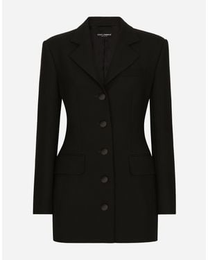 Dolce & Gabbana Velvet Double-Breasted Blazer - Black