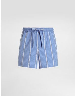 Dolce & Gabbana Striped Poplin Bermuda Shorts - Blue