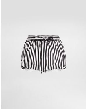 Dolce & Gabbana Striped Poplin Culottes - White