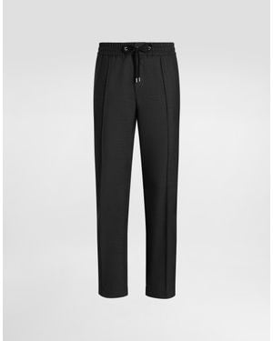 Dolce & Gabbana Wool Canvas Trousers - Black