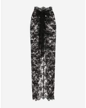Dolce & Gabbana Long Chantilly Lace Maxi Skirt - Black