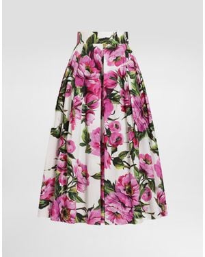 Dolce & Gabbana Skirt With Floral Motif - Pink