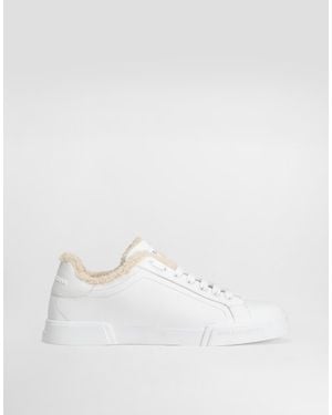 Dolce & Gabbana Portofino Light Calfskin Sneakers - White