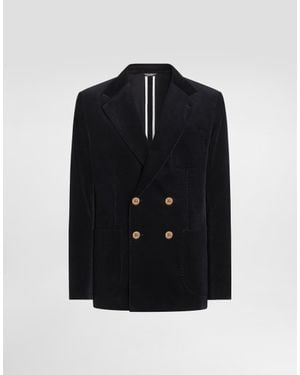 Dolce & Gabbana Portofino Double-Breasted Velvet Jacket - Black