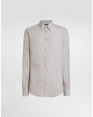 Dolce & Gabbana Martini Linen Shirt - Grey