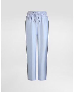 Dolce & Gabbana Silk Twill Trousers - ブルー