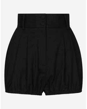 Dolce & Gabbana Cotton Balloon Shorts - Black