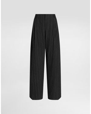 Dolce & Gabbana Pinstripe Trousers - Black