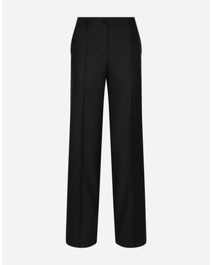 Dolce & Gabbana Flared Wool Trousers - Black