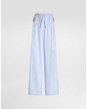 Dolce & Gabbana Striped Poplin Trousers - Blue