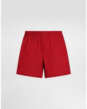 Dolce & Gabbana Cotton Poplin Boxers - Red